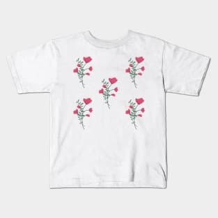 Pink floral pattern design Kids T-Shirt